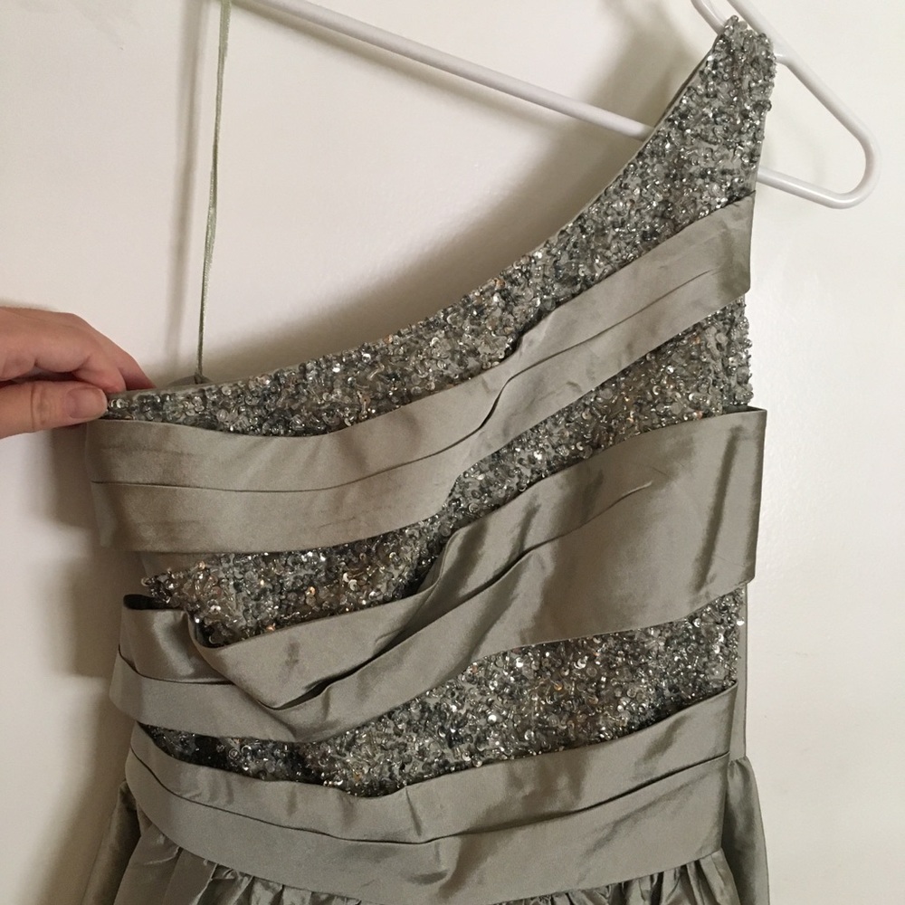 JS collections silver beaded gown medium